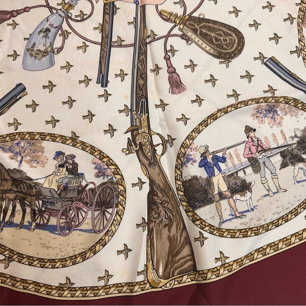 HERMES Vintage Equestrian Print Silk Scarf - Picture 6 of 10